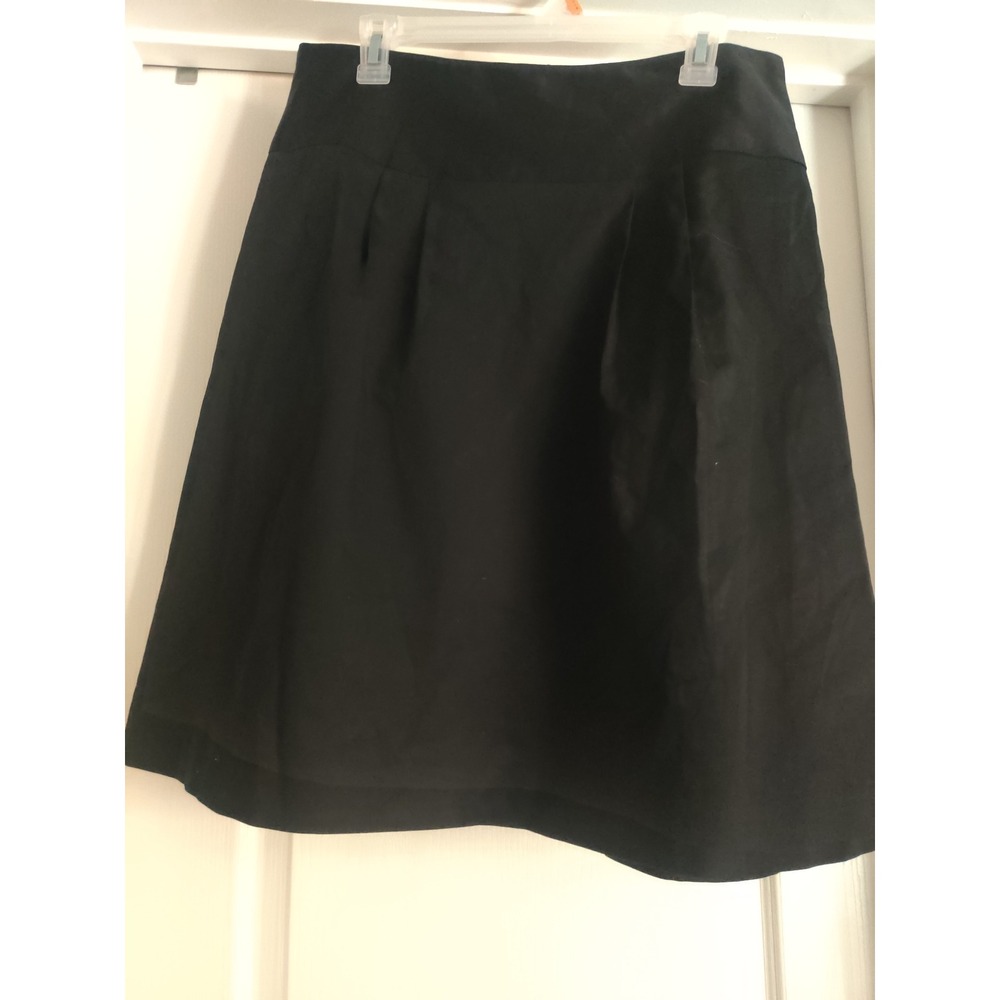 Alfani Womens Black Pleated A-Line Skirt Cotton Blend Knee Length Size 12 - Picture 4 of 6